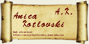 Anica Kotlovski vizit kartica